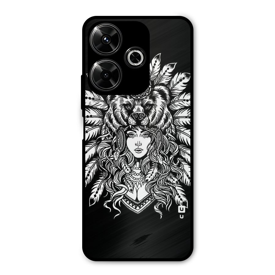 Girl Pattern Art Metal Back Case for Redmi 13 5G