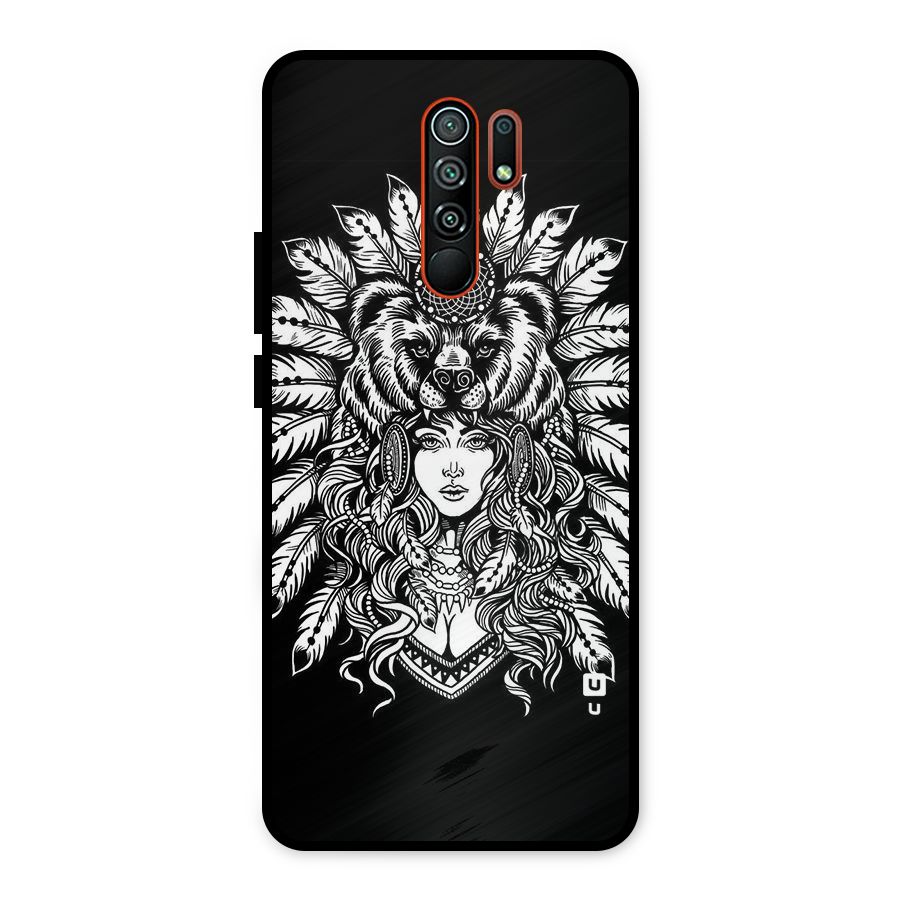 Girl Pattern Art Metal Back Case for Redmi 9 Prime