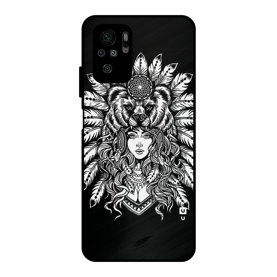 Girl Pattern Art Metal Back Case for Redmi Note 10S