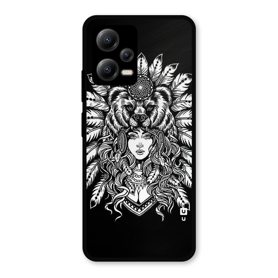 Girl Pattern Art Metal Back Case for Redmi Note 12 5G