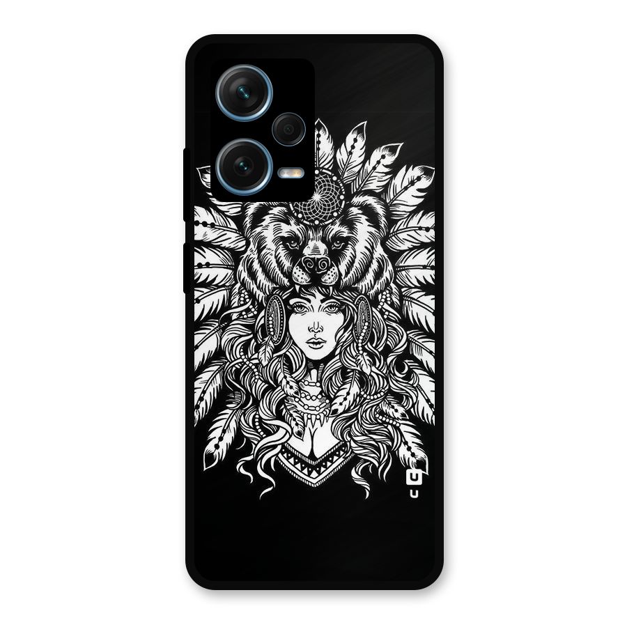 Girl Pattern Art Metal Back Case for Redmi Note 12 Pro Plus 5G