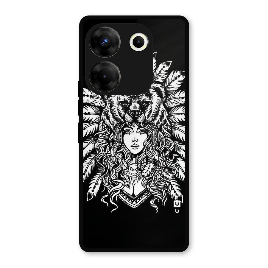 Girl Pattern Art Metal Back Case for Tecno Camon 20