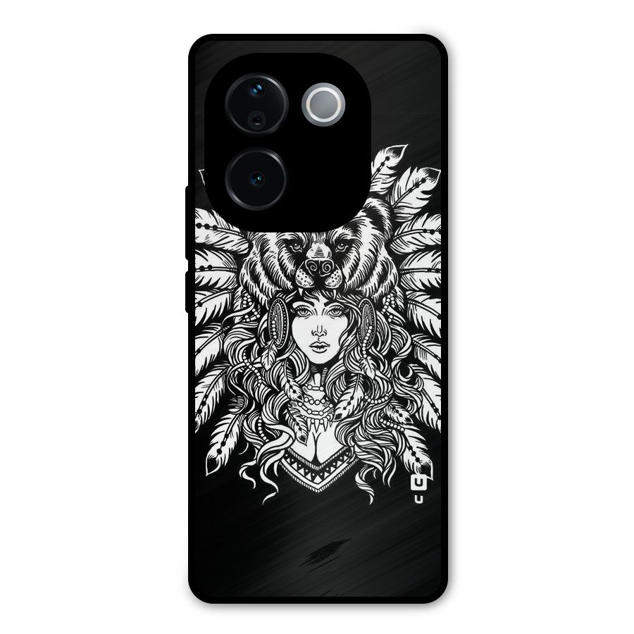 Girl Pattern Art Metal Back Case for Vivo T3 Pro