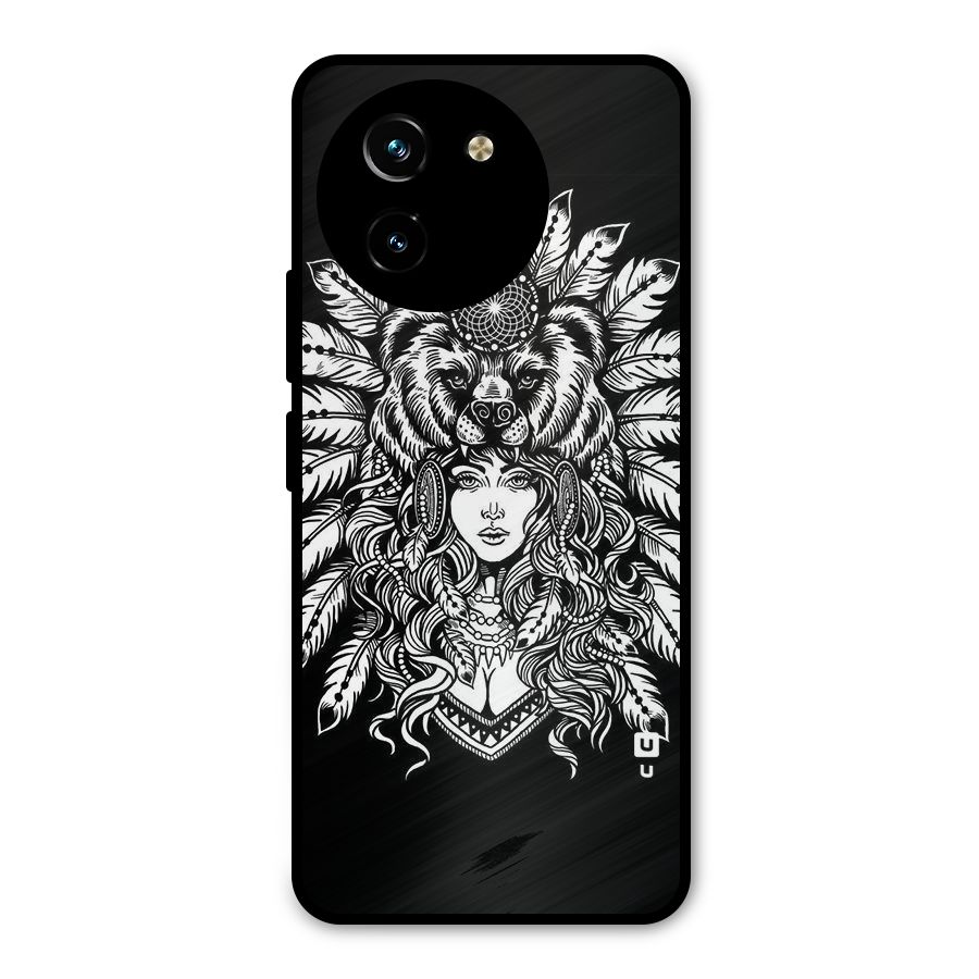 Girl Pattern Art Metal Back Case for Vivo T3x