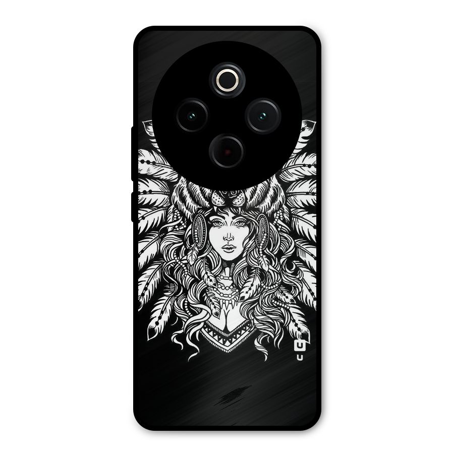 Girl Pattern Art Metal Back Case for Vivo T4