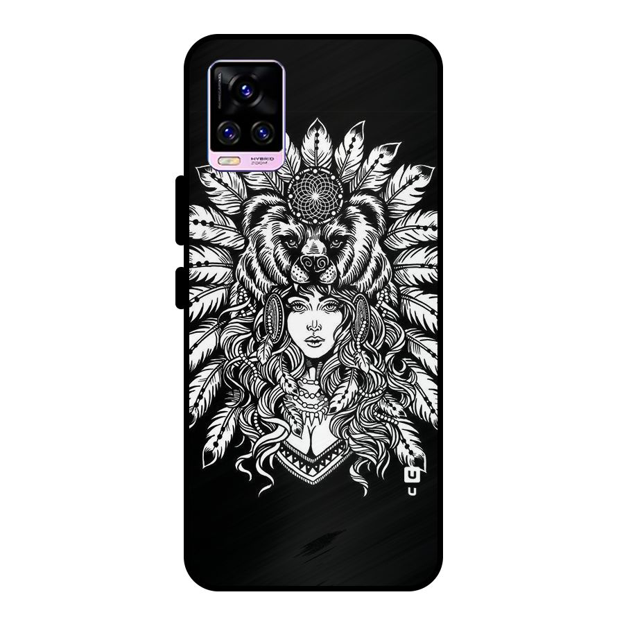 Girl Pattern Art Metal Back Case for Vivo V20 Pro