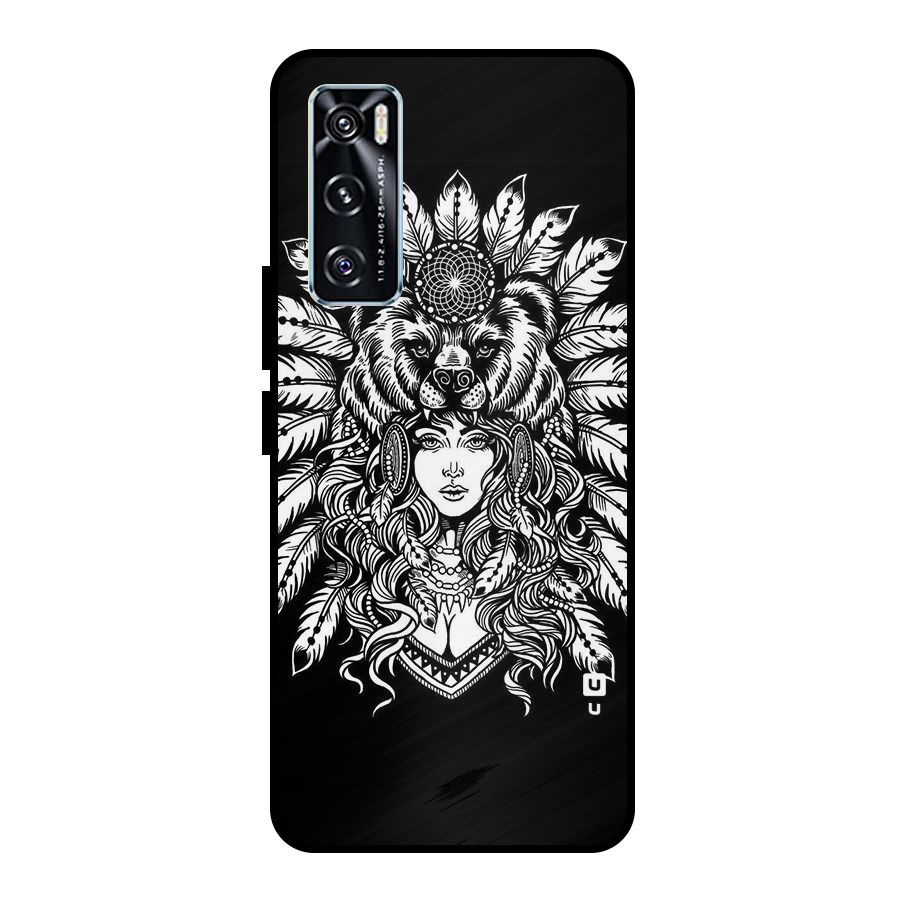 Girl Pattern Art Metal Back Case for Vivo V20 SE