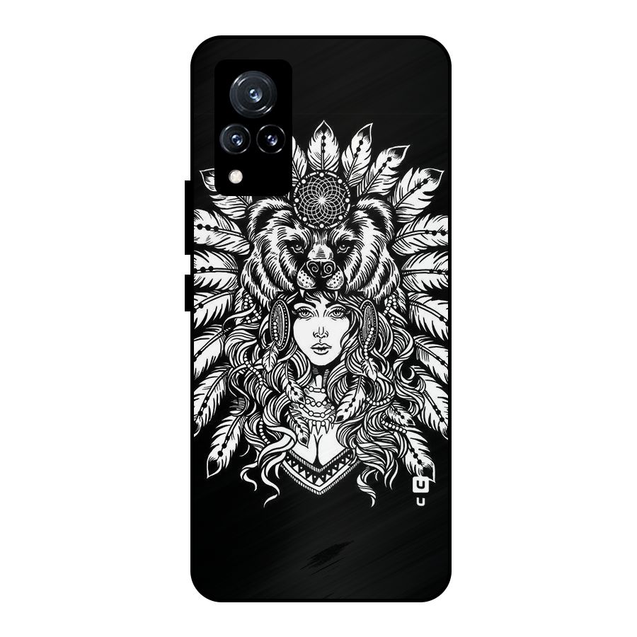 Girl Pattern Art Metal Back Case for Vivo V21 5G