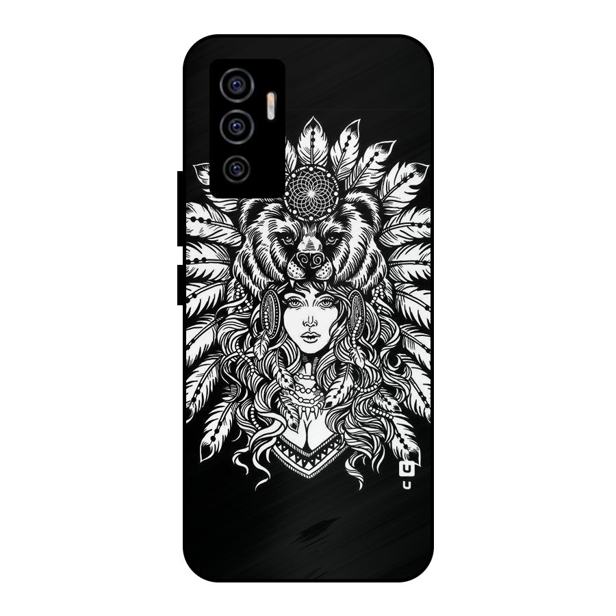 Girl Pattern Art Metal Back Case for Vivo V23e