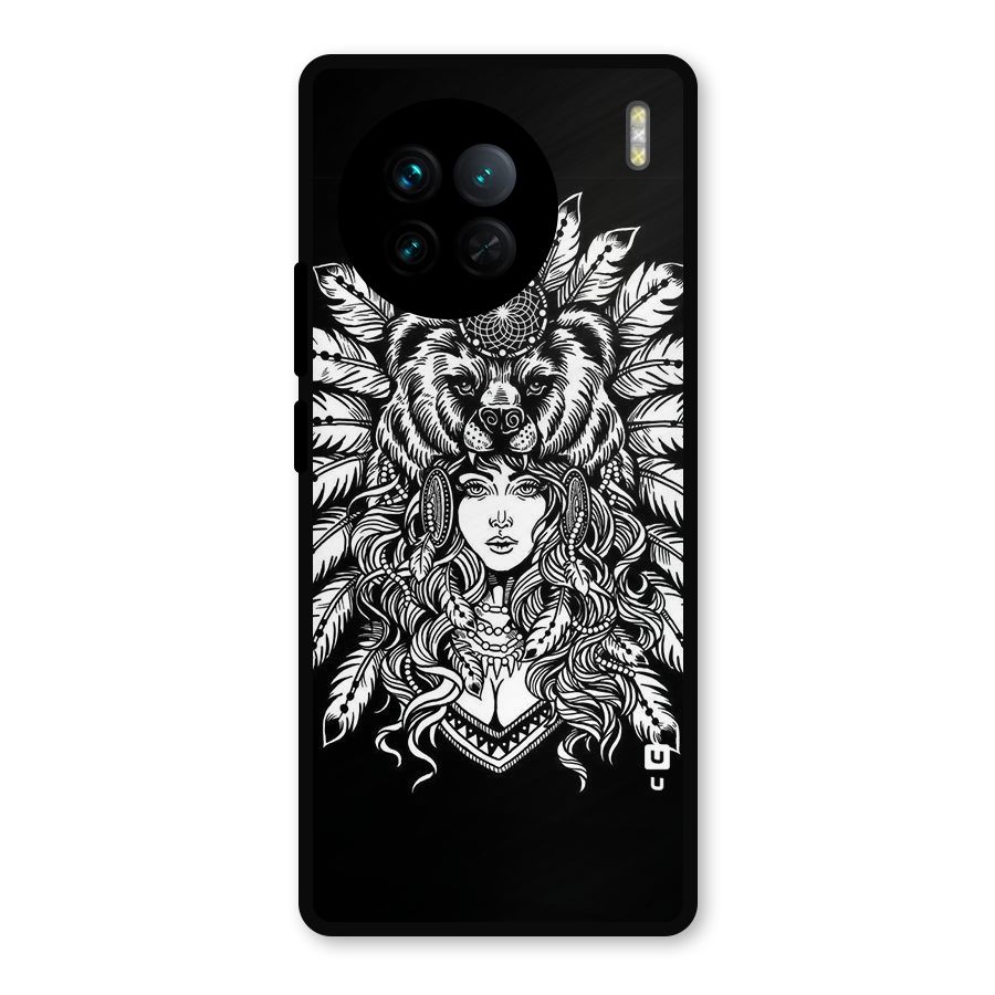 Girl Pattern Art Metal Back Case for Vivo X90