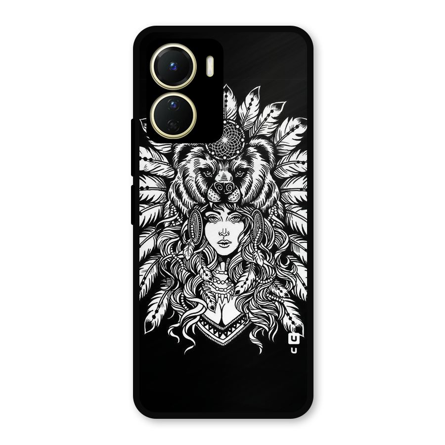 Girl Pattern Art Metal Back Case for Vivo Y16