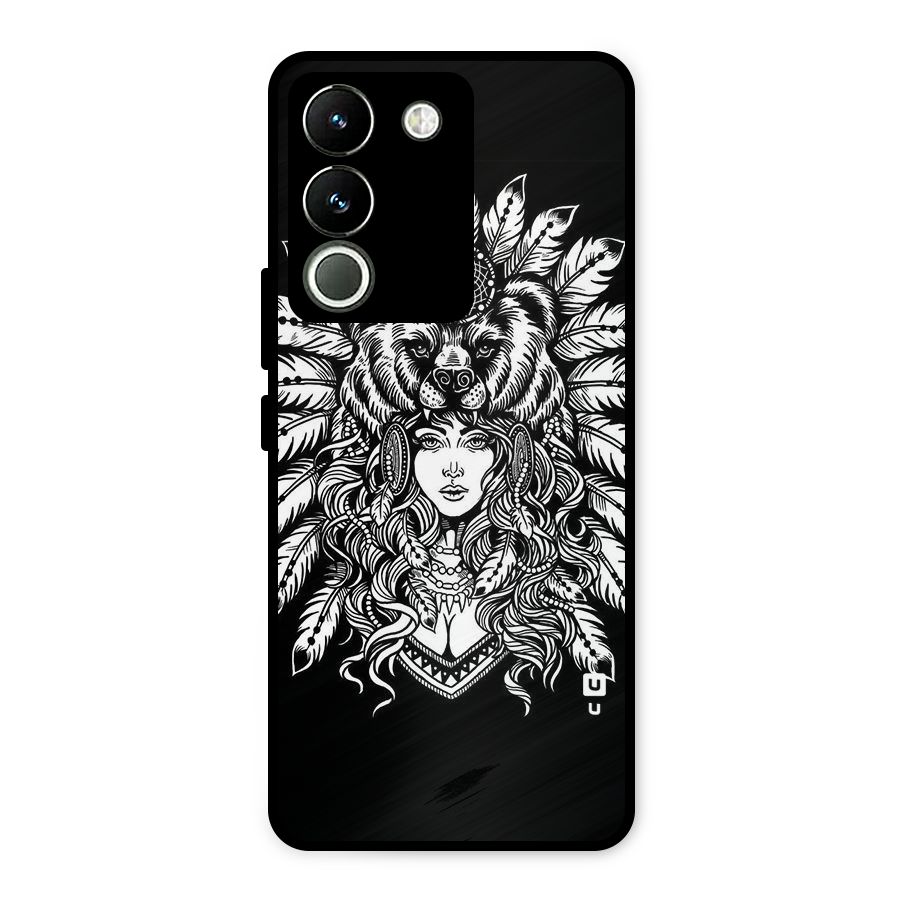 Girl Pattern Art Metal Back Case for Vivo Y200