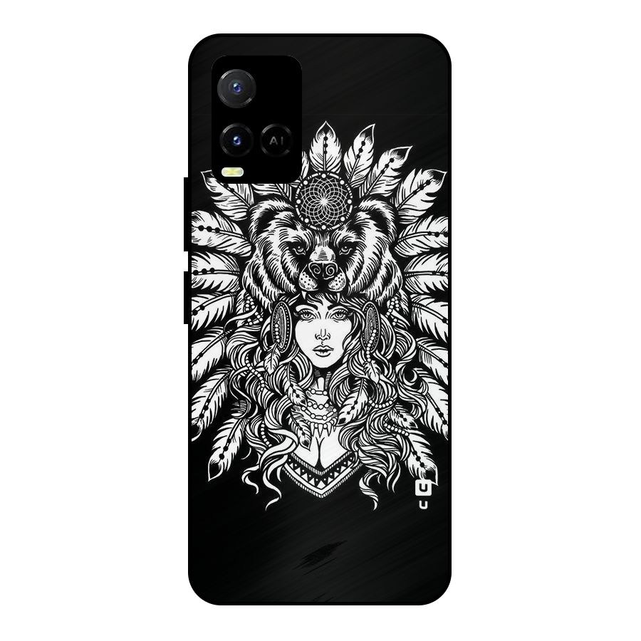 Girl Pattern Art Metal Back Case for Vivo Y21
