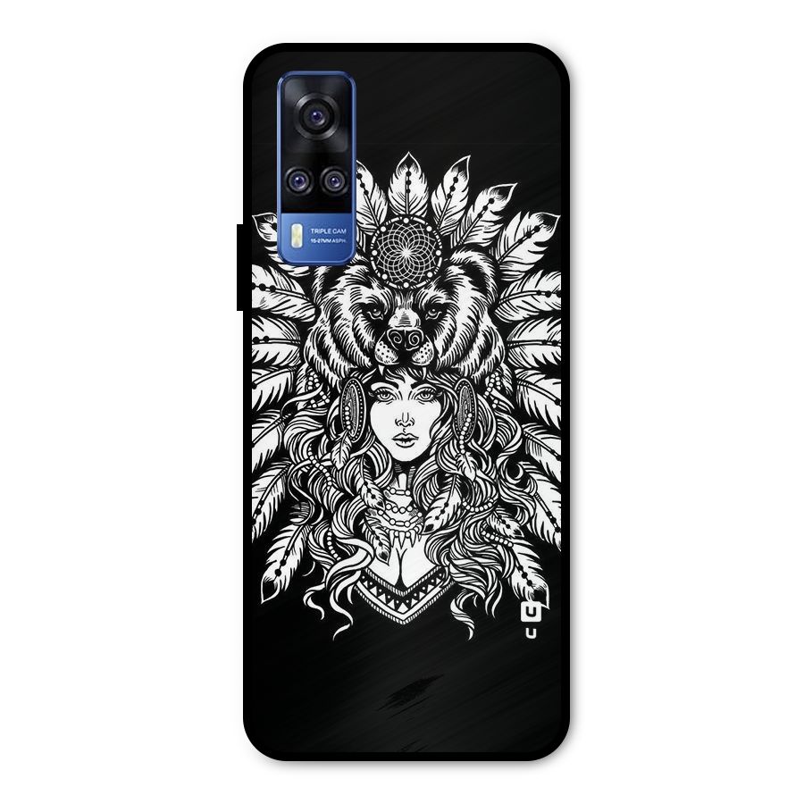 Girl Pattern Art Metal Back Case for Vivo Y51A