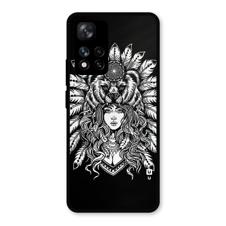 Girl Pattern Art Metal Back Case for Xiaomi 11i Hypercharge 5G