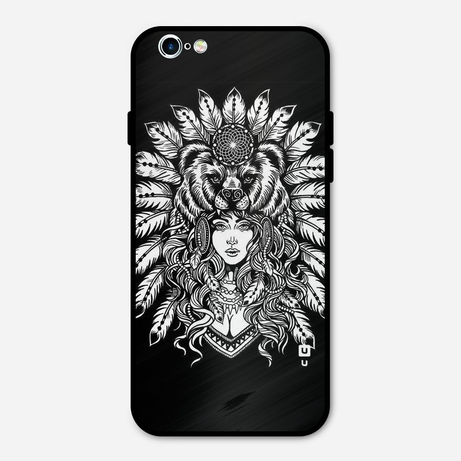 Girl Pattern Art Metal Back Case for iPhone 6 6s
