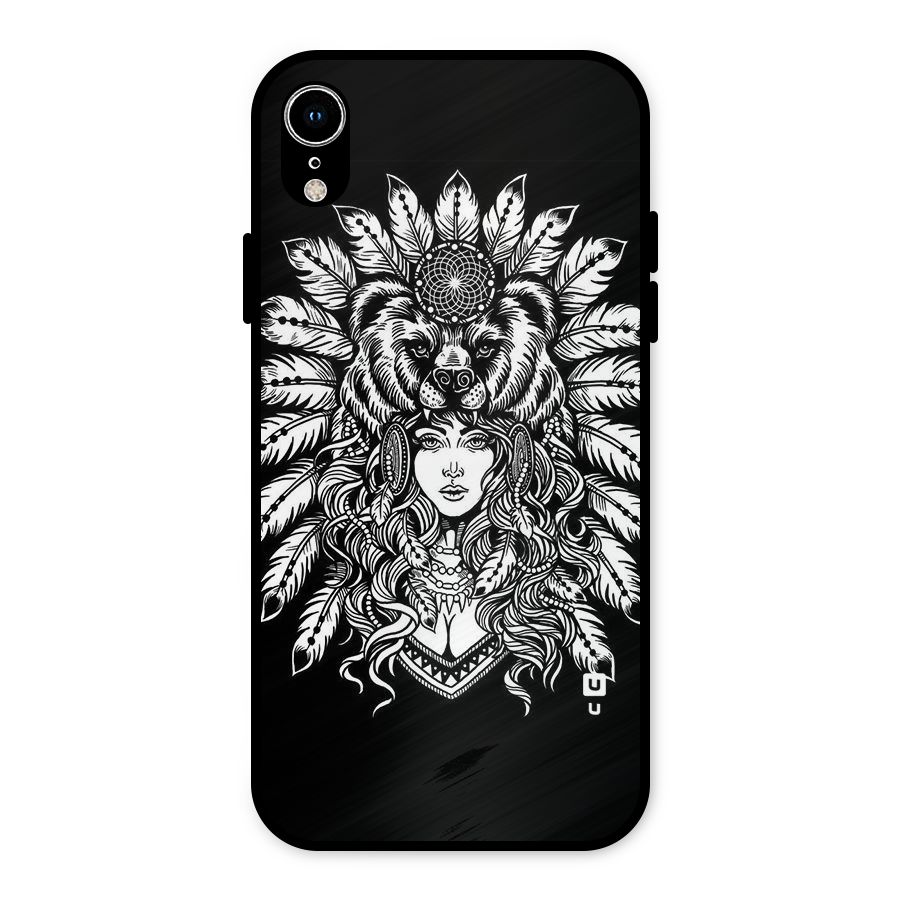 Girl Pattern Art Metal Back Case for iPhone XR