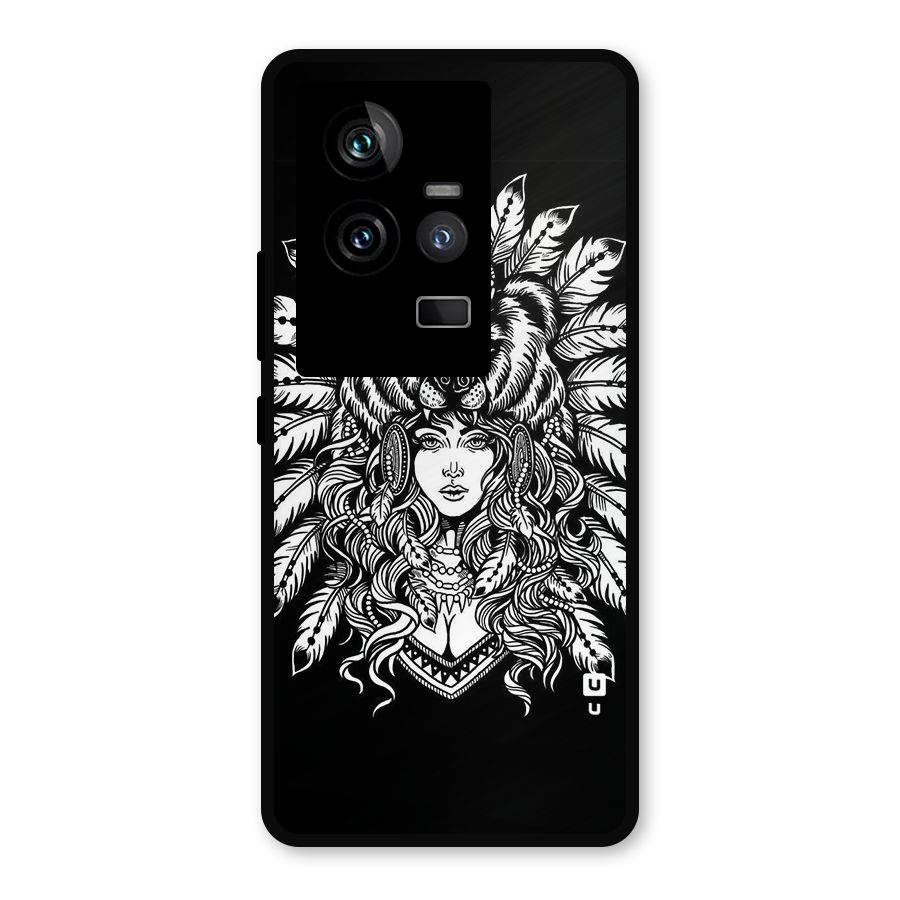 Girl Pattern Art Metal Back Case for iQOO 11 5G
