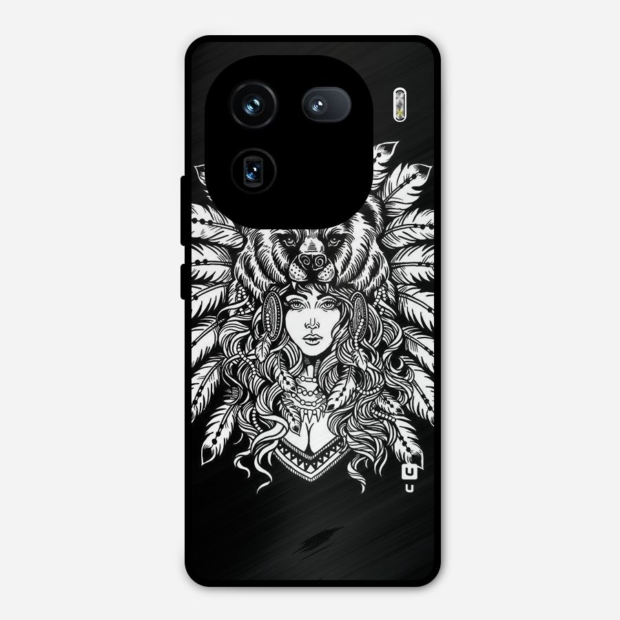 Girl Pattern Art Metal Back Case for iQOO 12