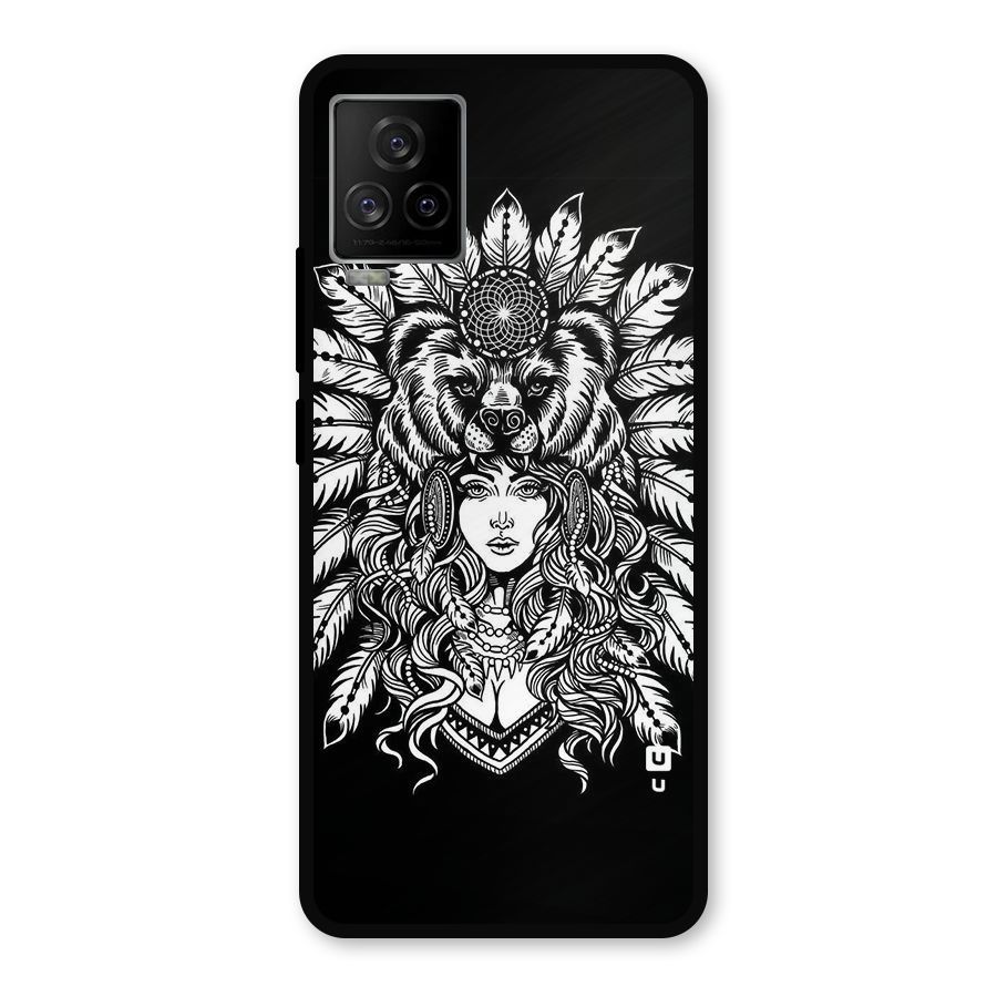 Girl Pattern Art Metal Back Case for iQOO 7 Legend 5G