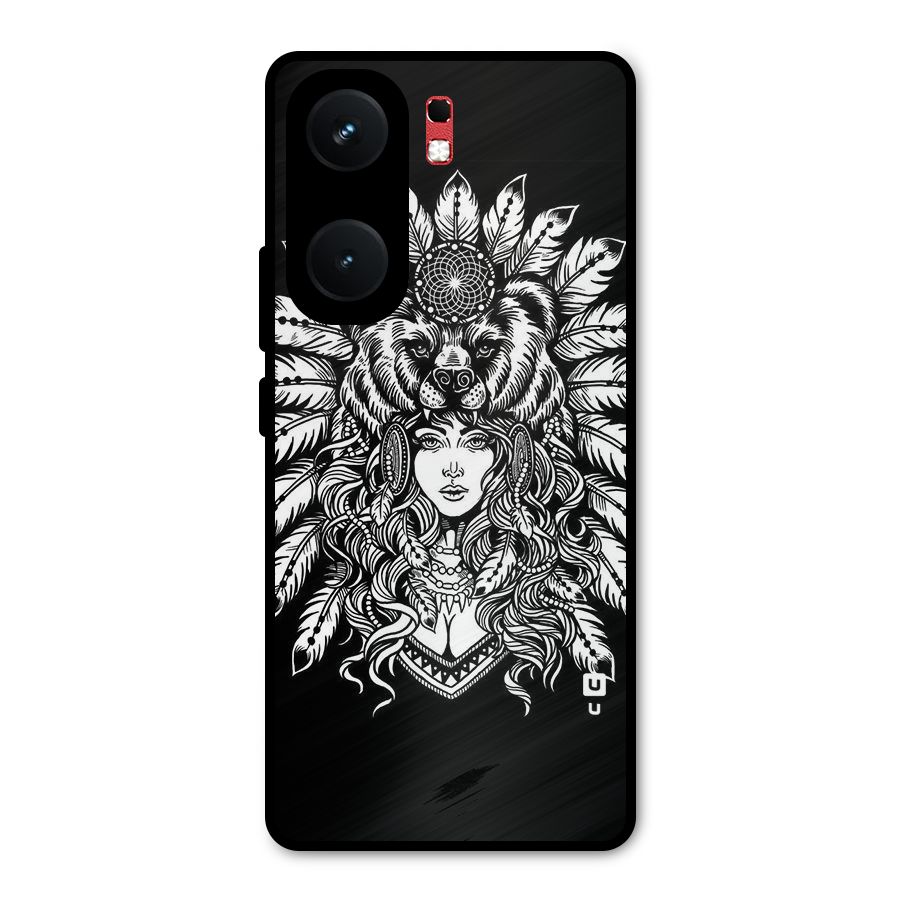 Girl Pattern Art Metal Back Case for iQOO Neo 9 Pro