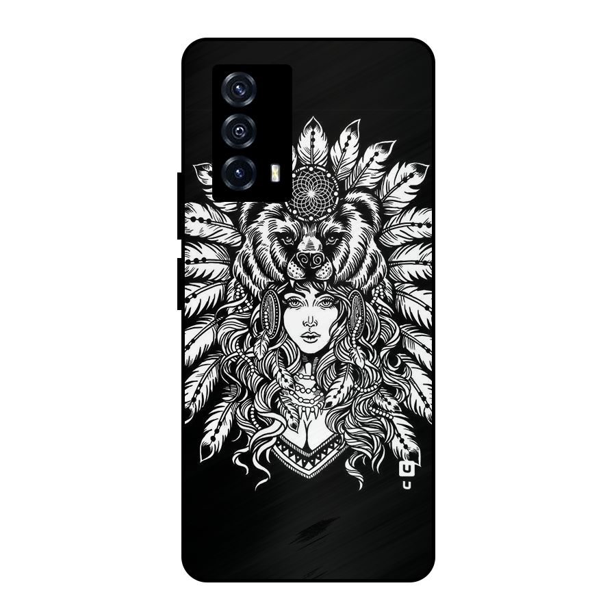 Girl Pattern Art Metal Back Case for iQOO Z5