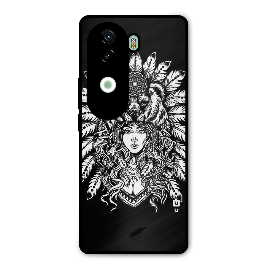 Girl Pattern Art Metal Back Case for iQOO Z9s