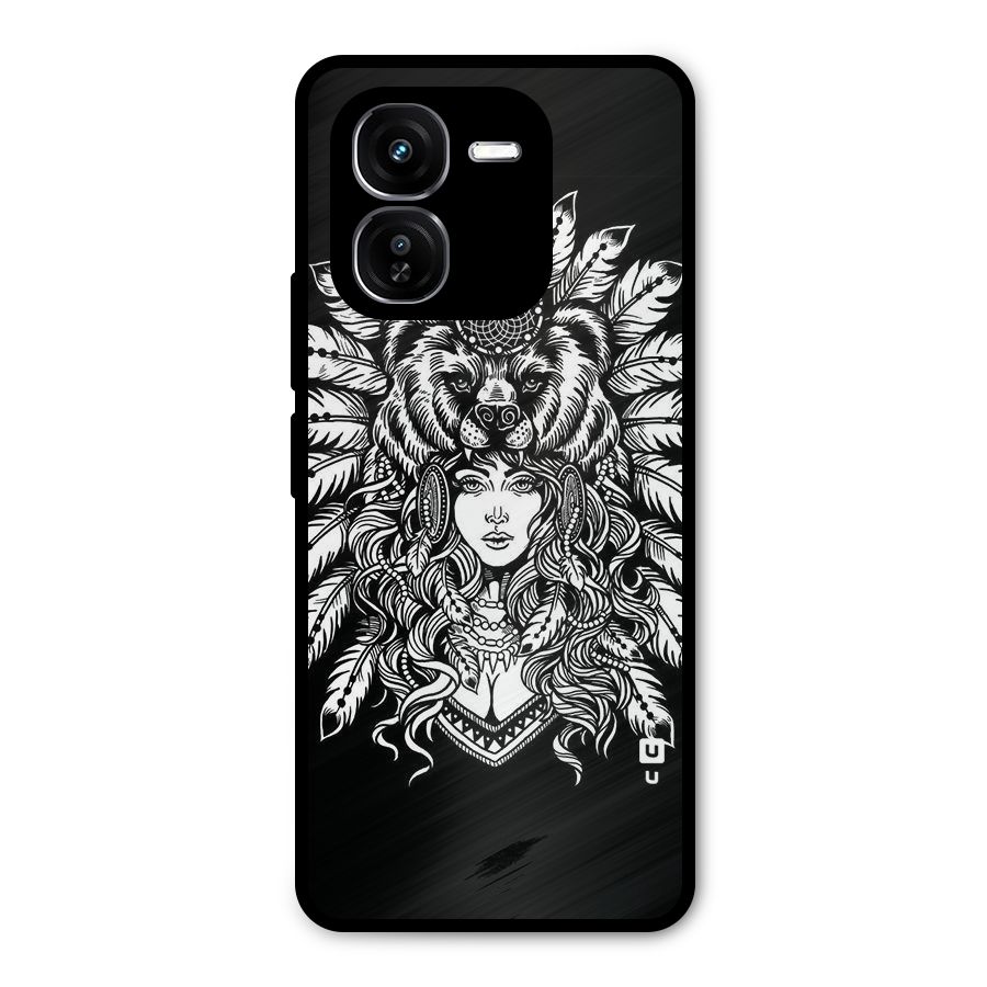 Girl Pattern Art Metal Back Case for iQOO Z9x