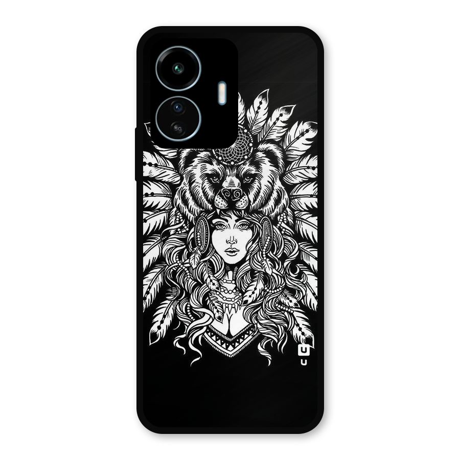 Girl Pattern Art Metal Back Case for vivo iQOO Z6 Lite 5G