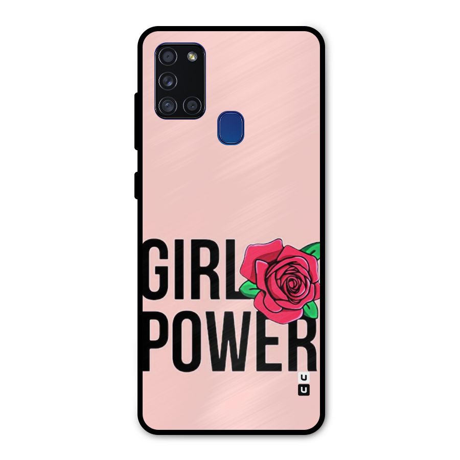 Girl Power Metal Back Case for Galaxy A21s