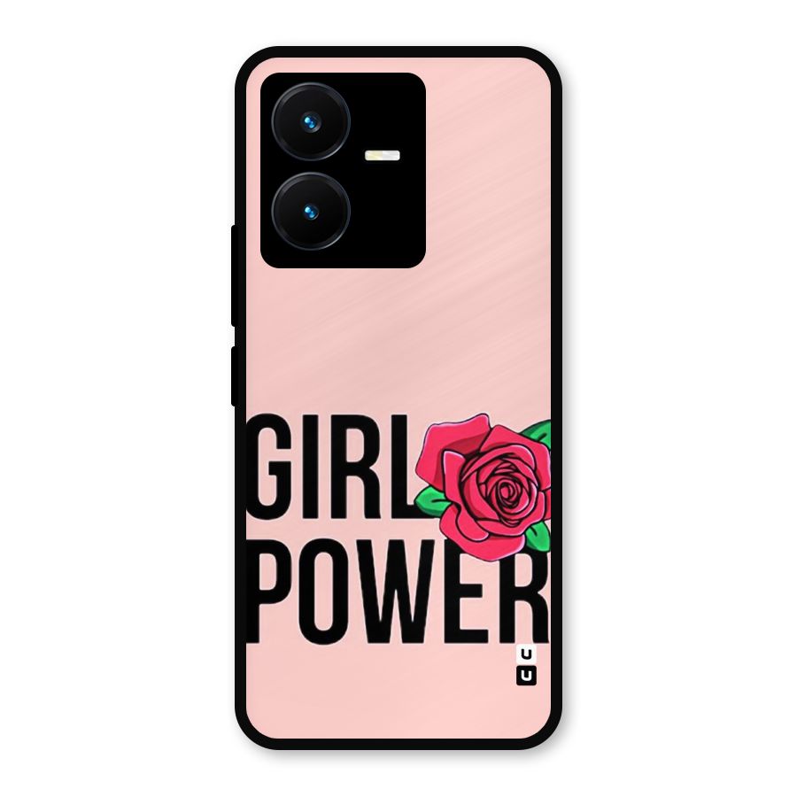 Girl Power Metal Back Case for Vivo Y22s