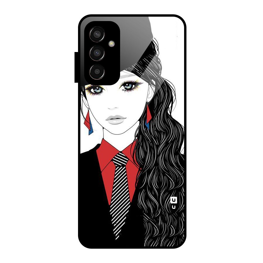 Girl Tie Glass Back Case for Galaxy F13