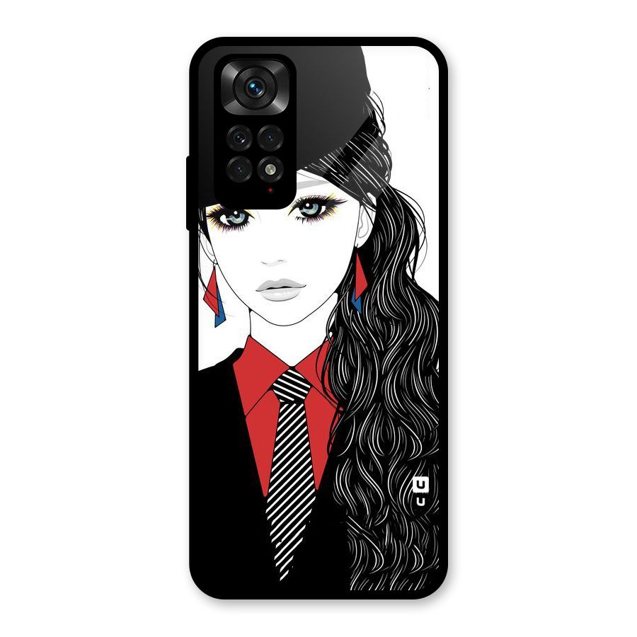 Girl Tie Glass Back Case for Redmi Note 11S