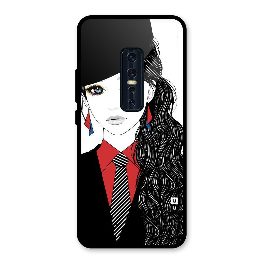 Girl Tie Glass Back Case for Vivo V17 Pro