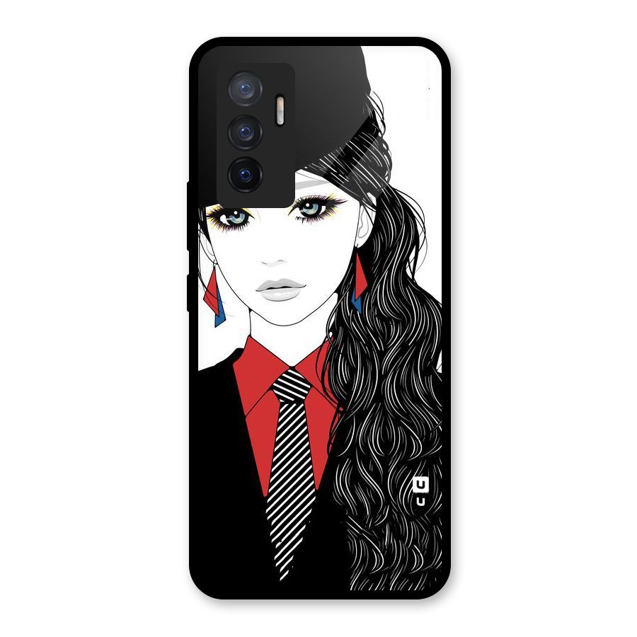 Girl Tie Glass Back Case for Vivo V23e