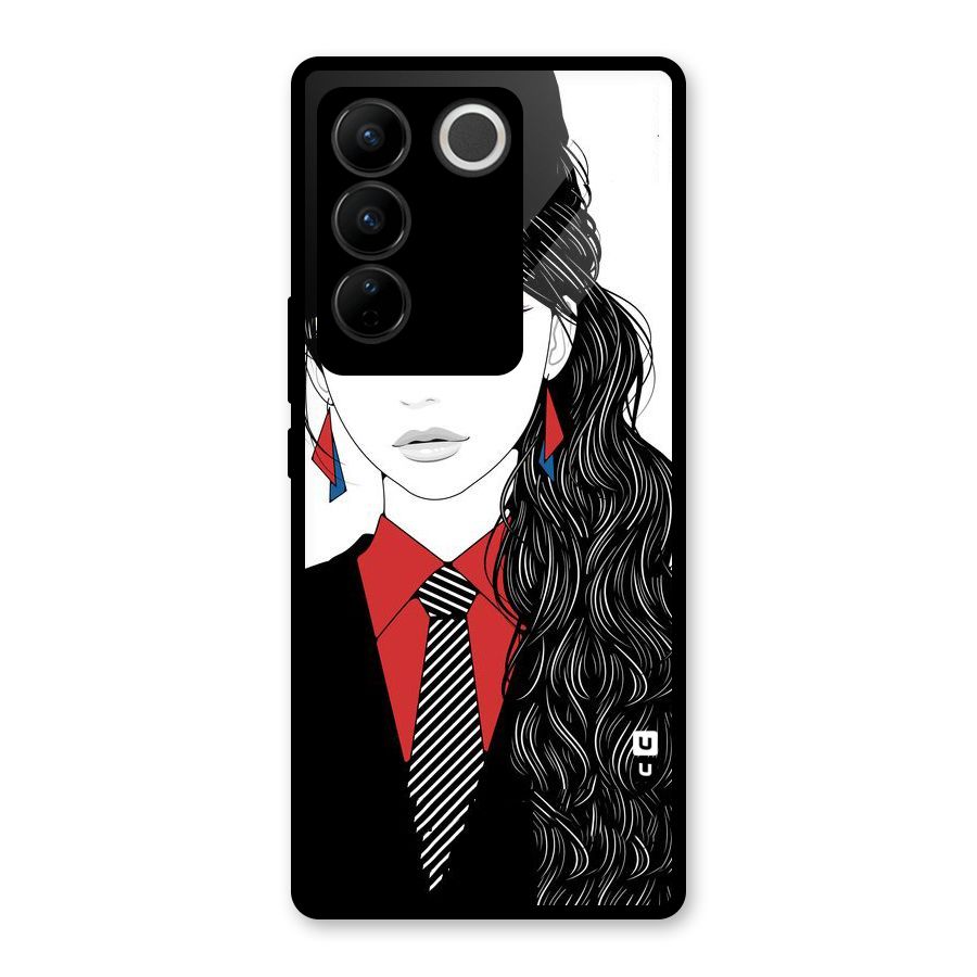 Girl Tie Glass Back Case for Vivo V27