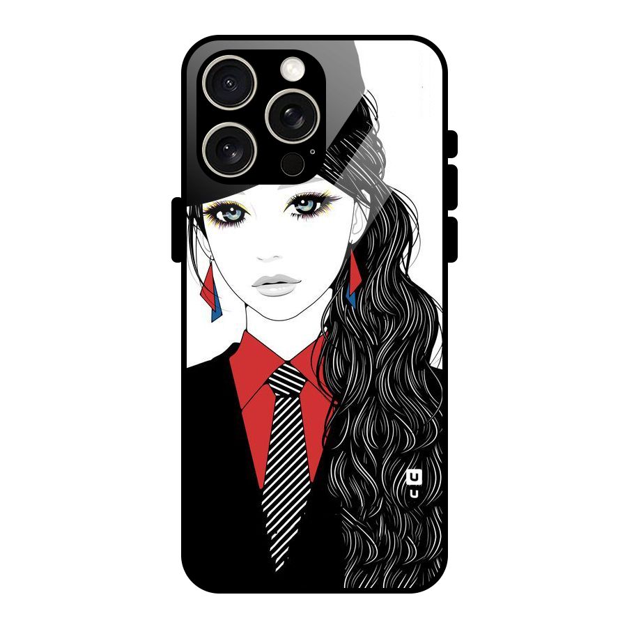 Girl Tie Glass Back Case for iPhone 15 Pro Max