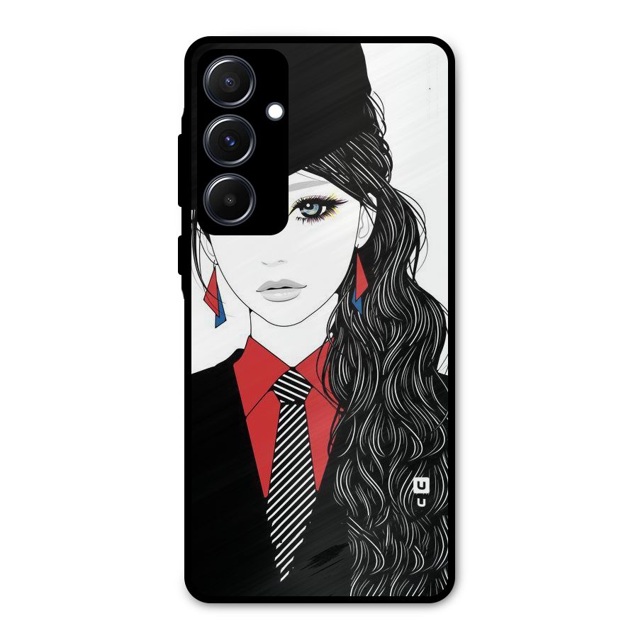 Girl Tie Metal Back Case for Galaxy A55