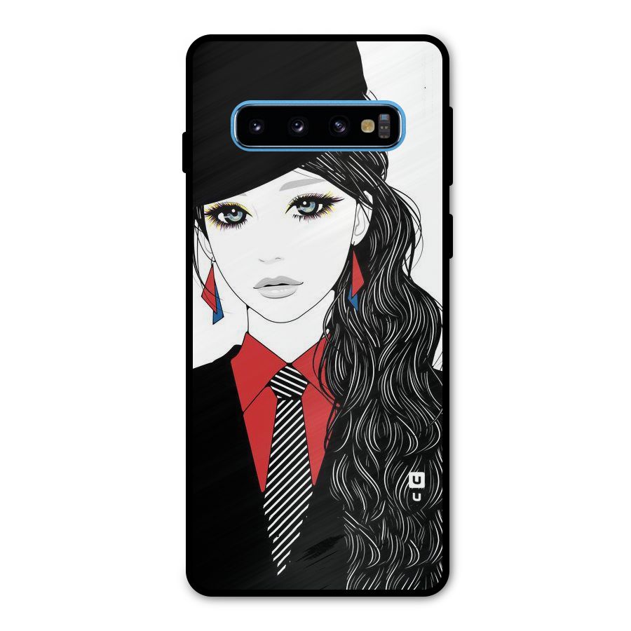 Girl Tie Metal Back Case for Galaxy S10