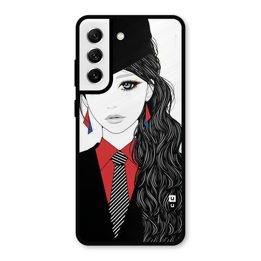 Girl Tie Metal Back Case for Galaxy S21 FE 5G