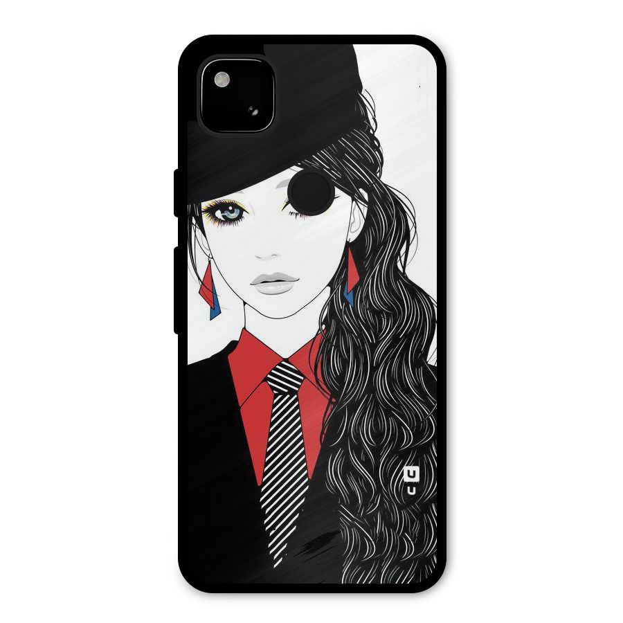 Girl Tie Metal Back Case for Google Pixel 4a
