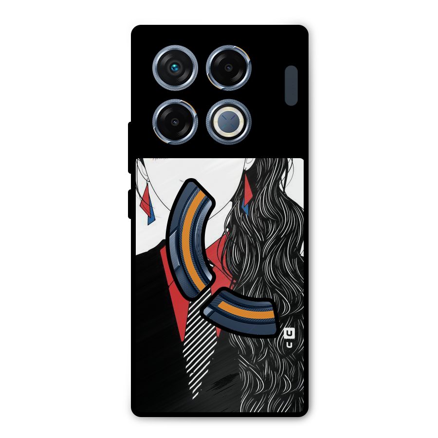 Girl Tie Metal Back Case for Infinix GT 20 Pro