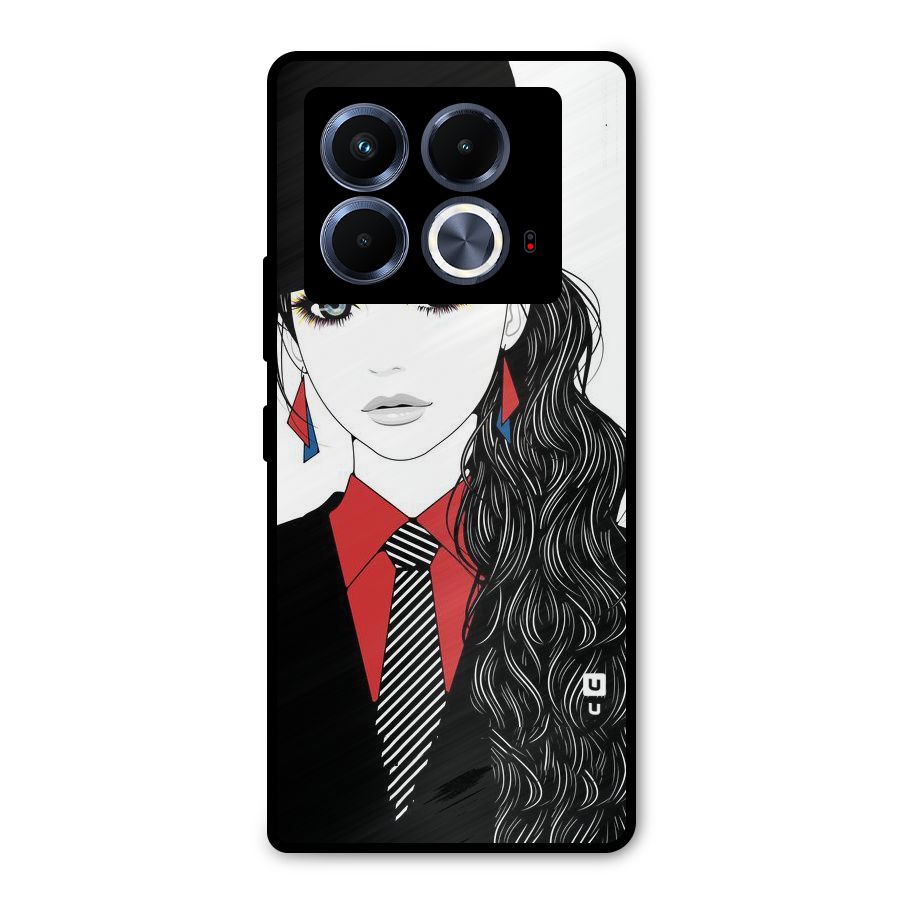 Girl Tie Metal Back Case for Infinix Note 40 5G