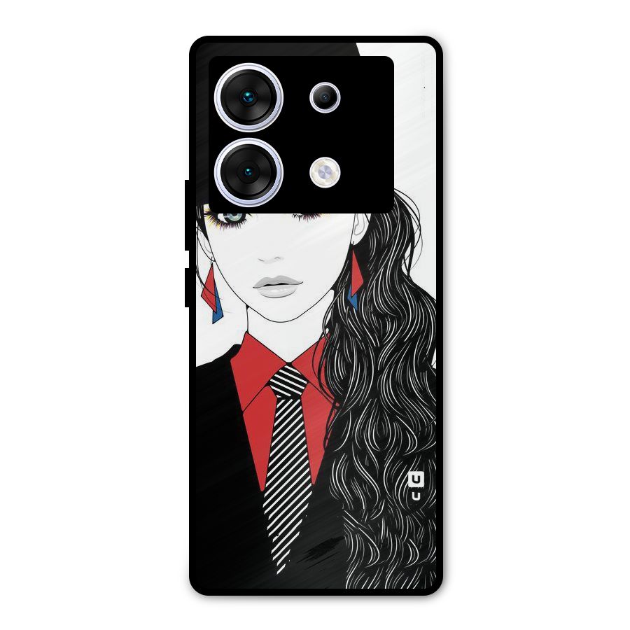 Girl Tie Metal Back Case for Infinix Zero 30 5G