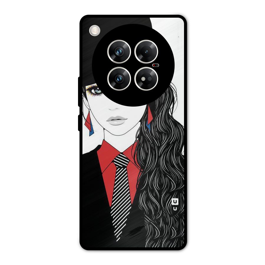 Girl Tie Metal Back Case for Infinix Zero 40 5G