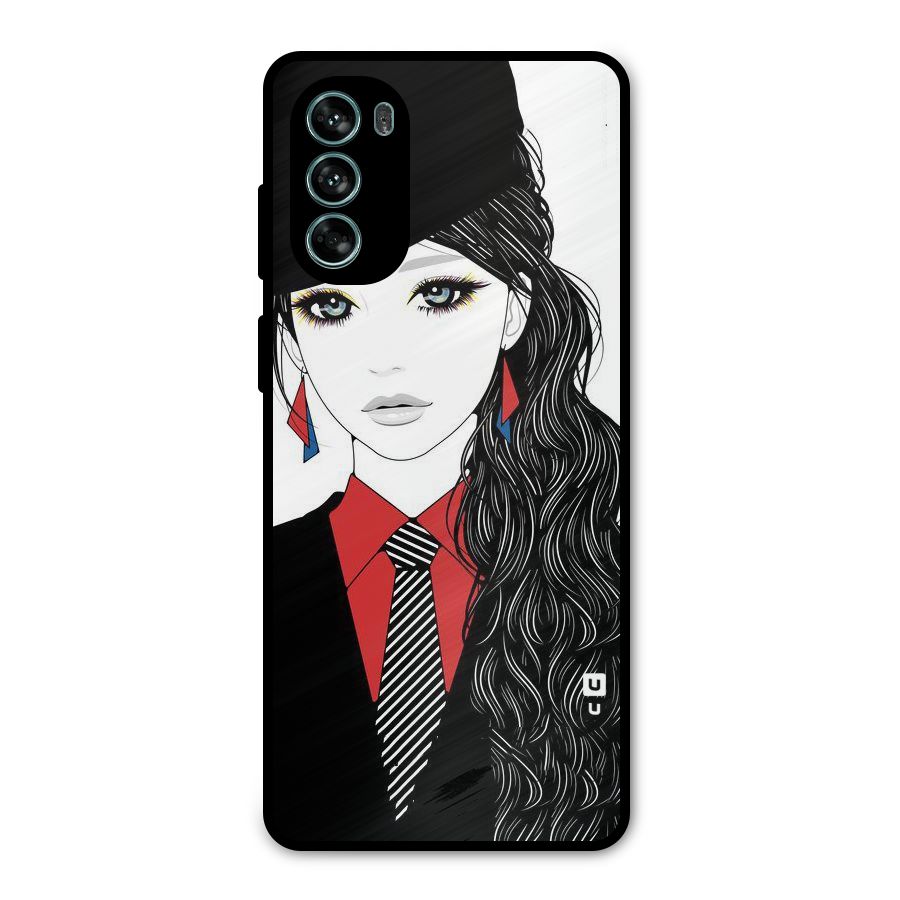 Girl Tie Metal Back Case for Moto G62