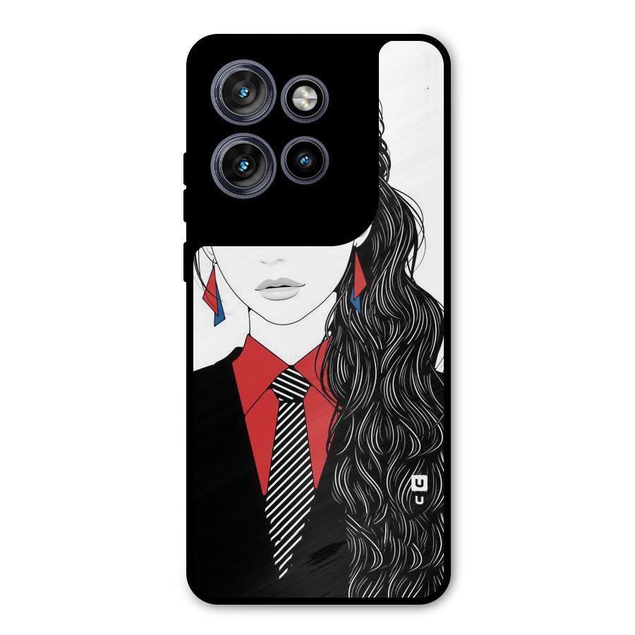 Girl Tie Metal Back Case for Motorola Edge 50 Neo