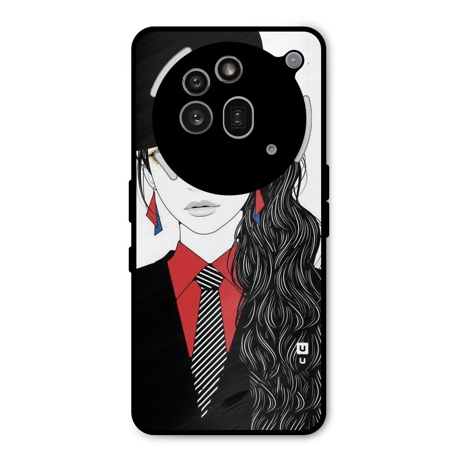 Girl Tie Metal Back Case for Nothing Phone 3a Pro