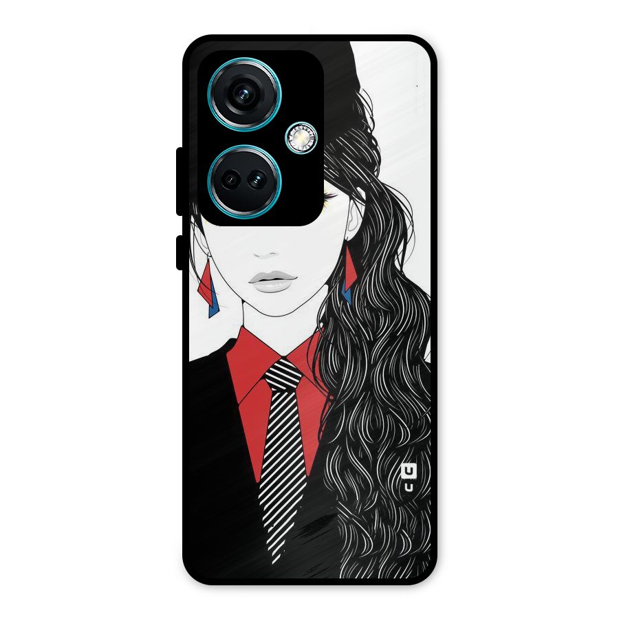 Girl Tie Metal Back Case for OnePlus Nord CE 3 5G