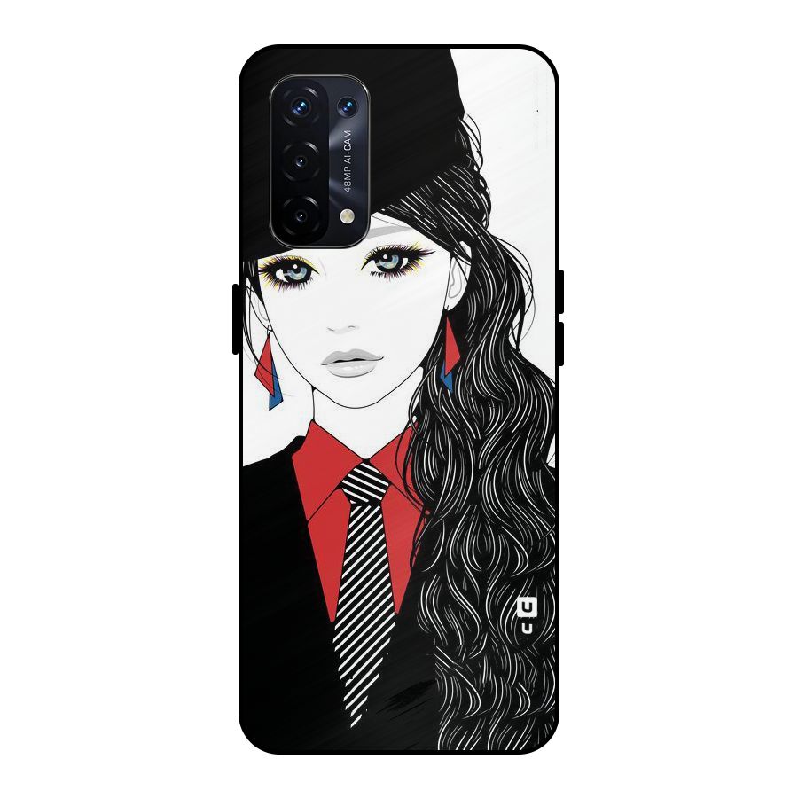 Girl Tie Metal Back Case for Oppo A74 5G